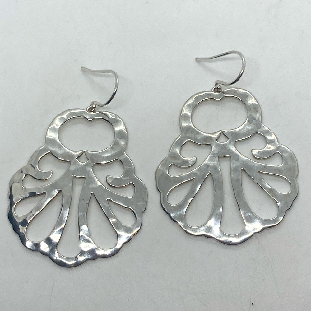 Silpada 925 Sterling Silver Eden Hammered Drop Earrings | 2” L | 10.5g | W3284